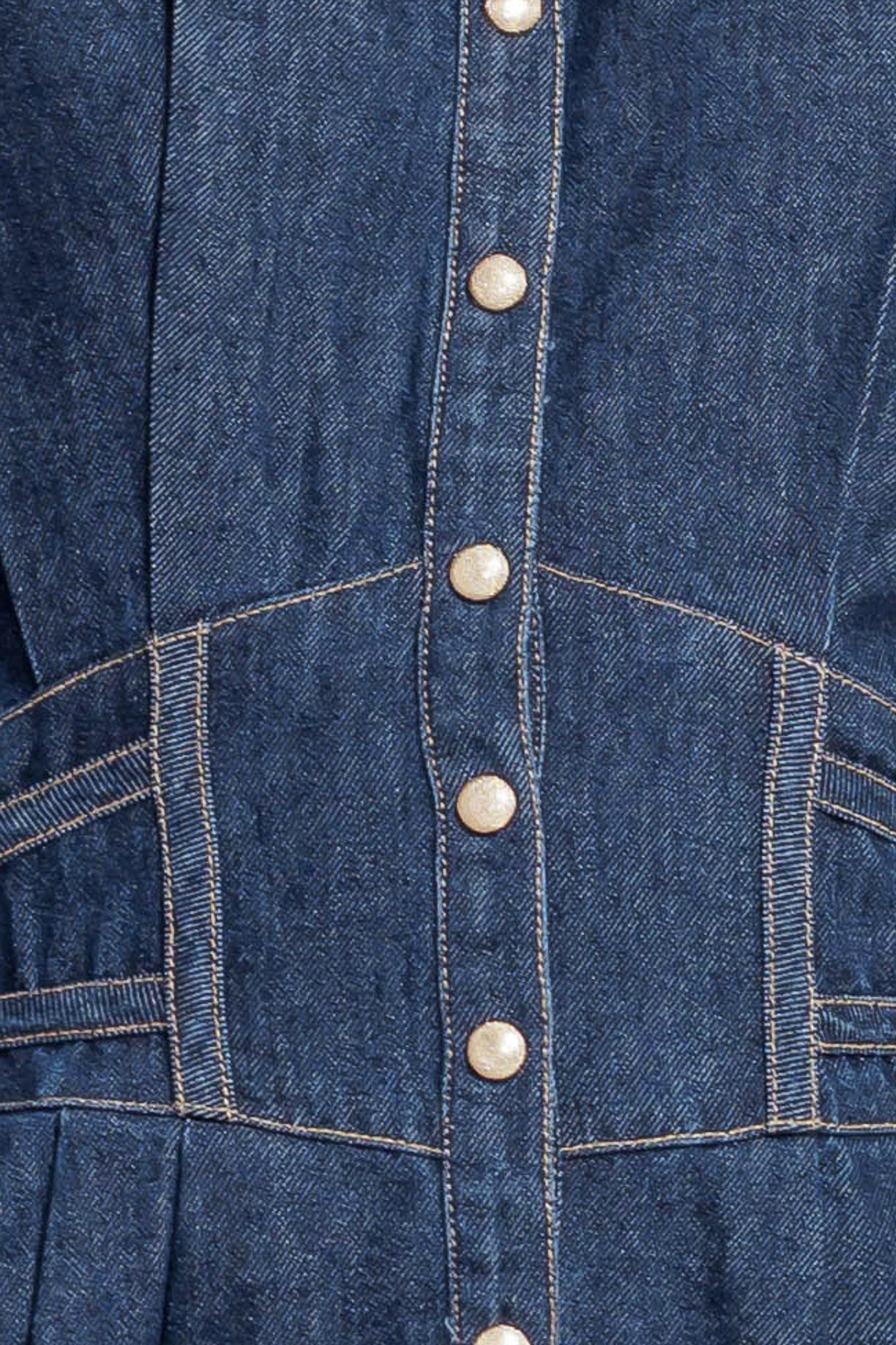 Vintage Blues Denim Midi Dress