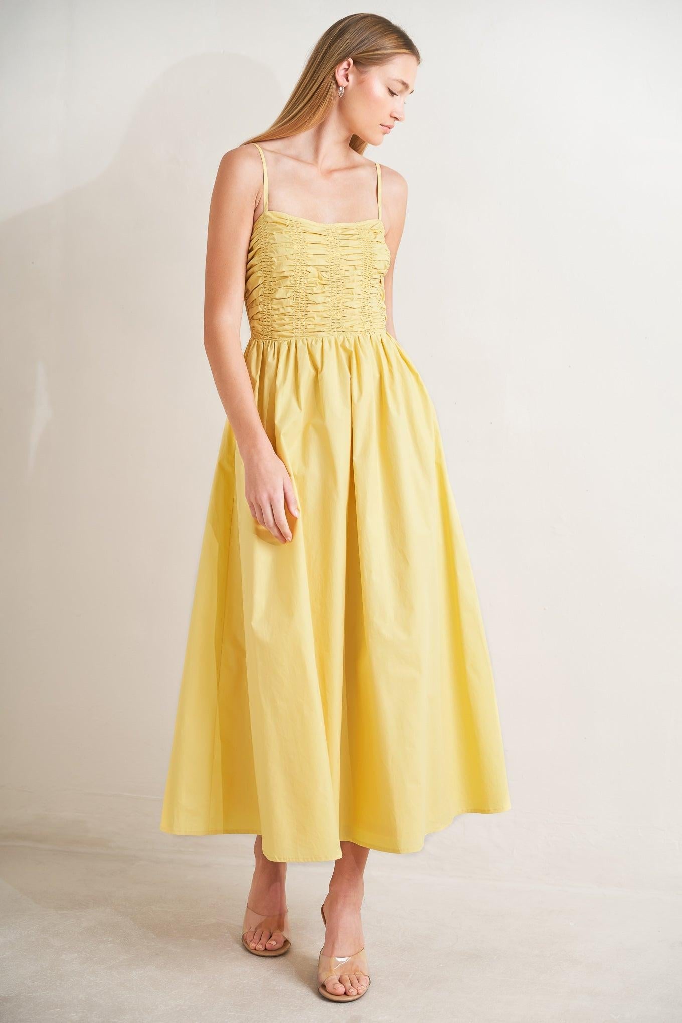 Lemon Kiss Woven Midi Dress