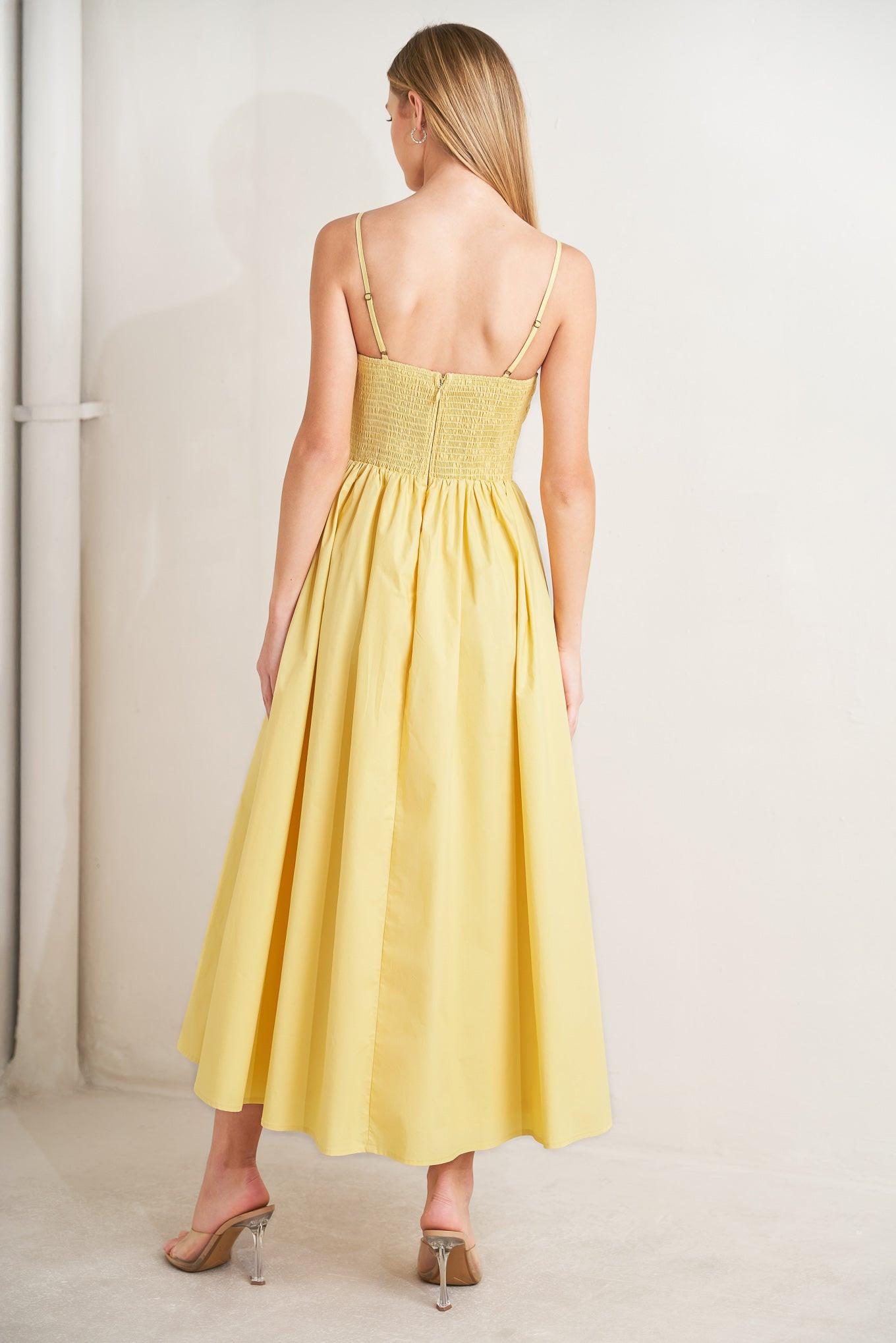 Lemon Kiss Woven Midi Dress