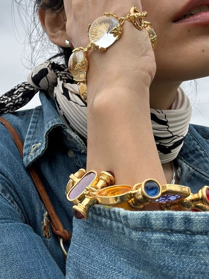 Chunky Colorful Retro Statement Bracelet