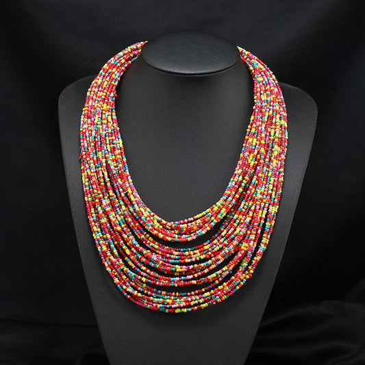 Multi-Layer Seed Bead Necklace