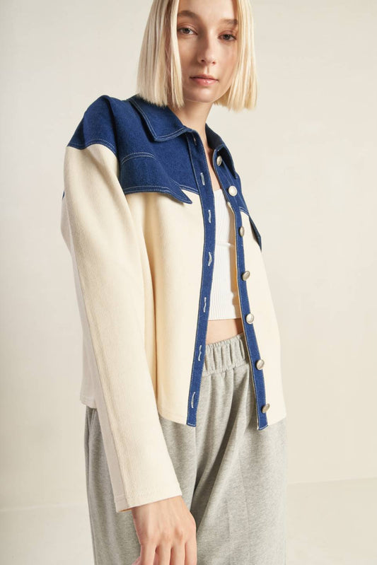 Sweet Harmony Denim Combo Jacket