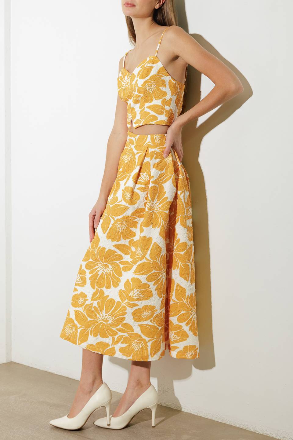 Plain Optimism Woven Midi Skirt