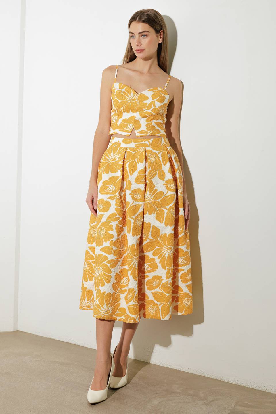 Plain Optimism Woven Midi Skirt