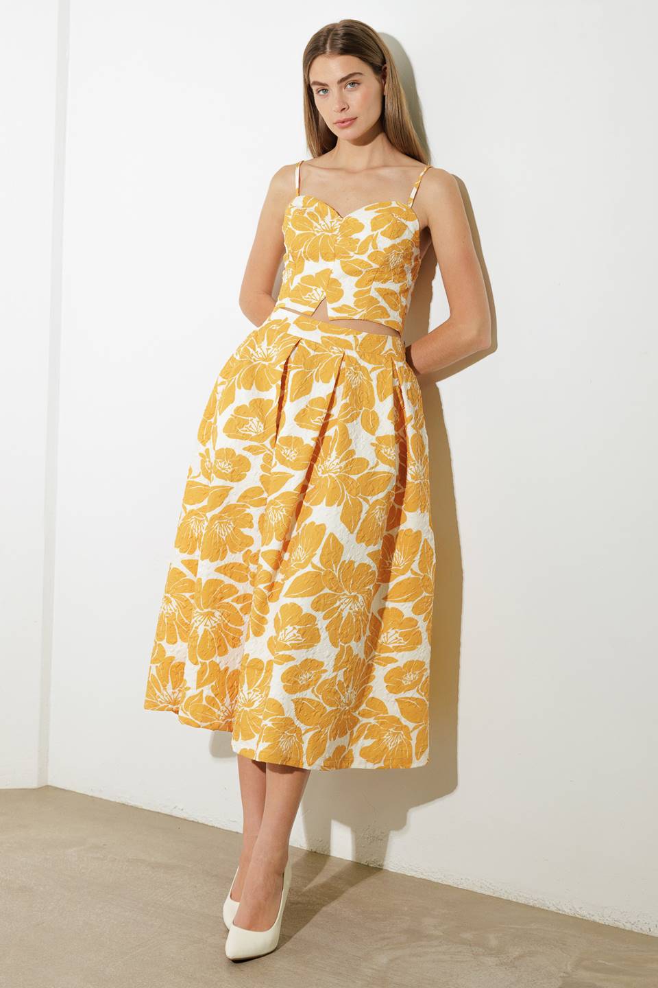 Plain Optimism Woven Midi Skirt