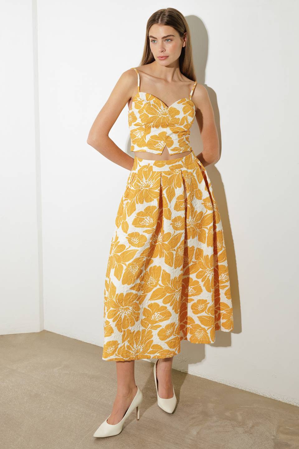 Plain Optimism Woven Midi Skirt