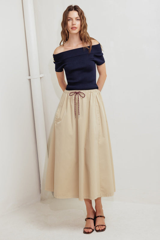 Weekend Parisian Woven Midi Skirt