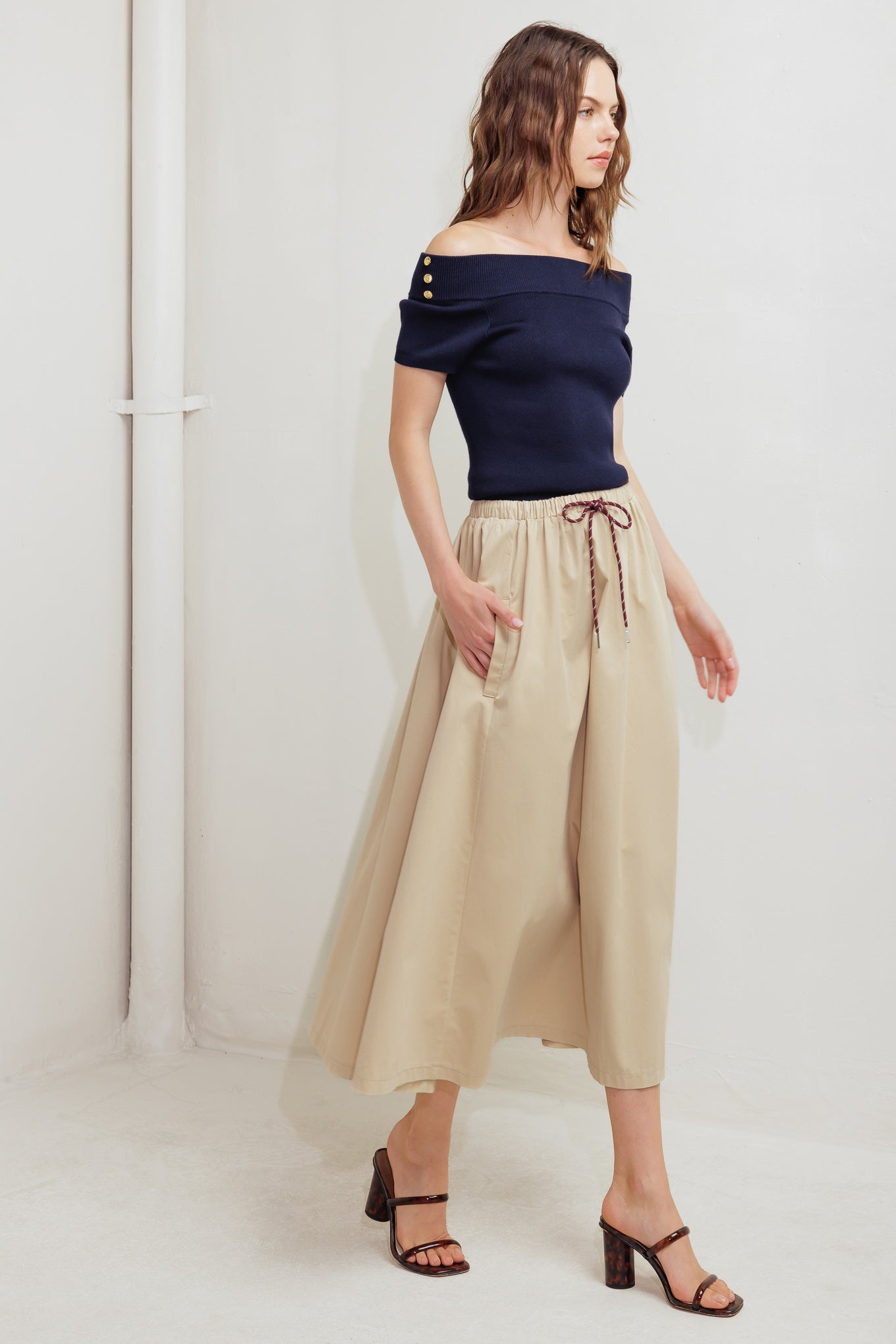 Weekend Parisian Woven Midi Skirt