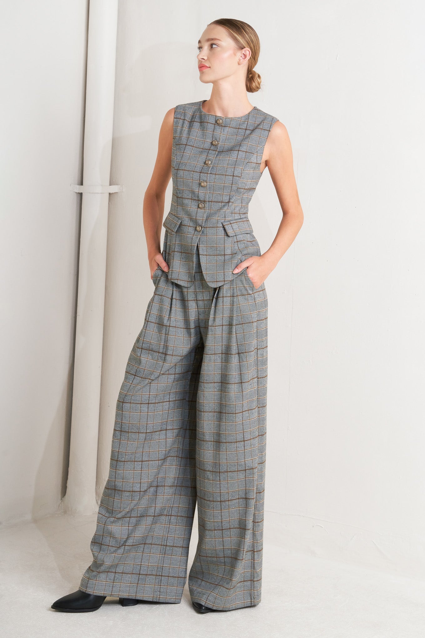 New Age Woven Plaid Pants