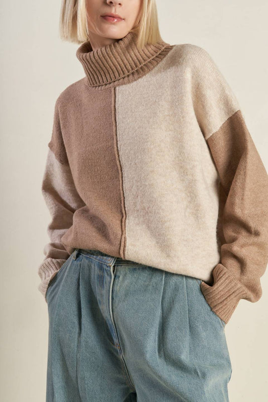 Mixed Emotions Colorblocked Sweater Top