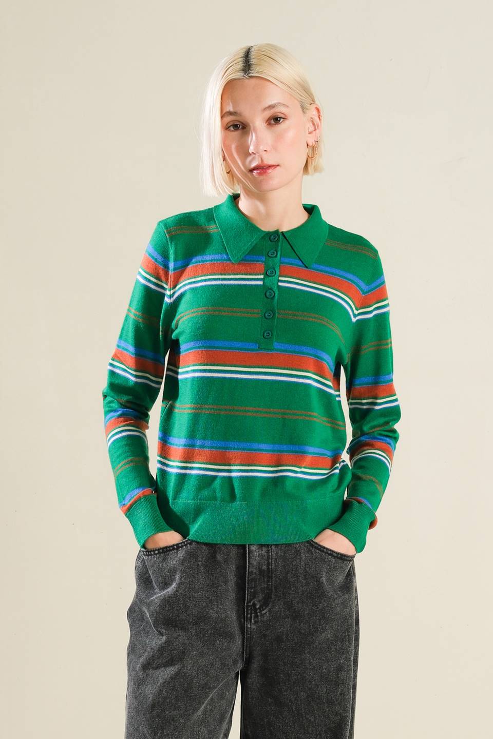 Call It Fate Sweater Polo Top