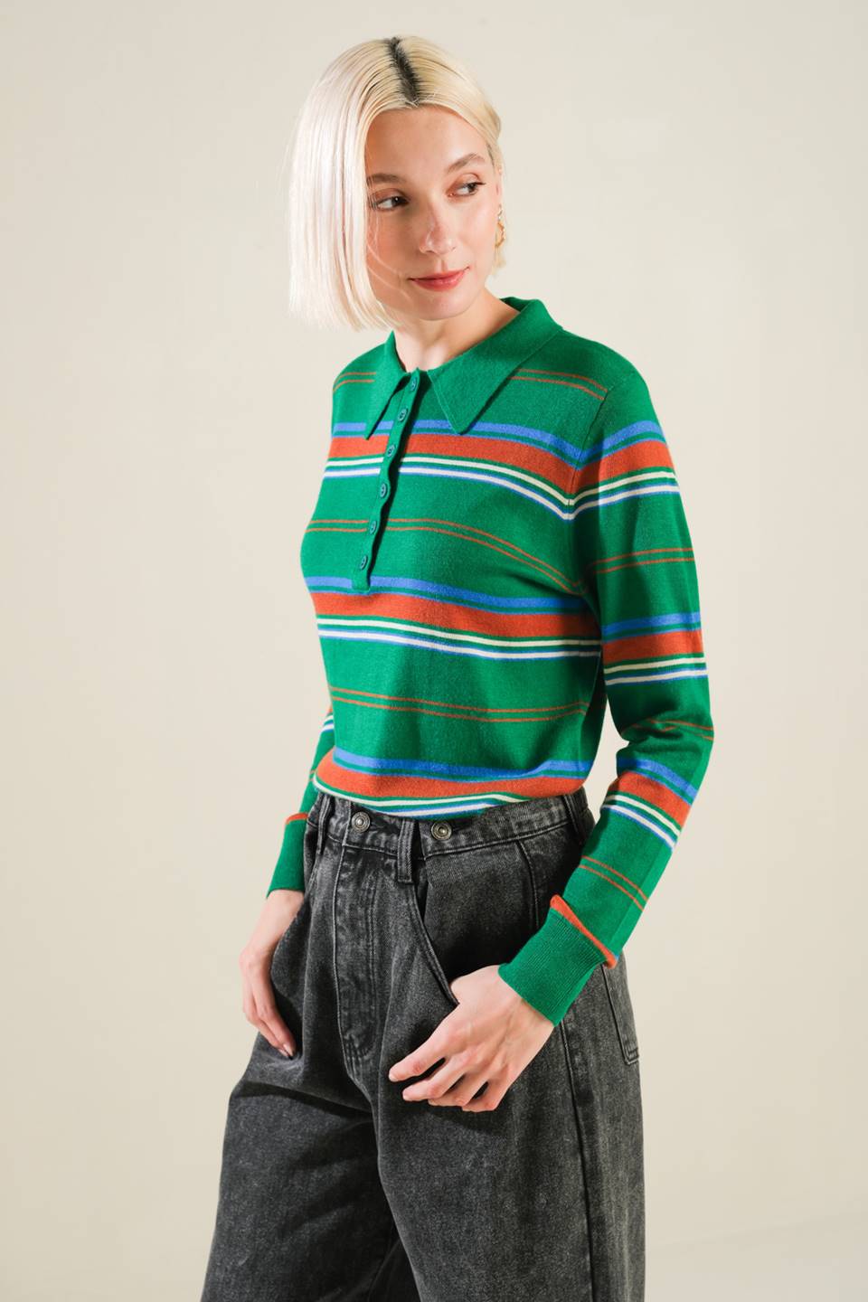 Call It Fate Sweater Polo Top