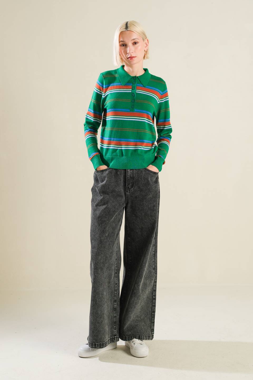 Call It Fate Sweater Polo Top