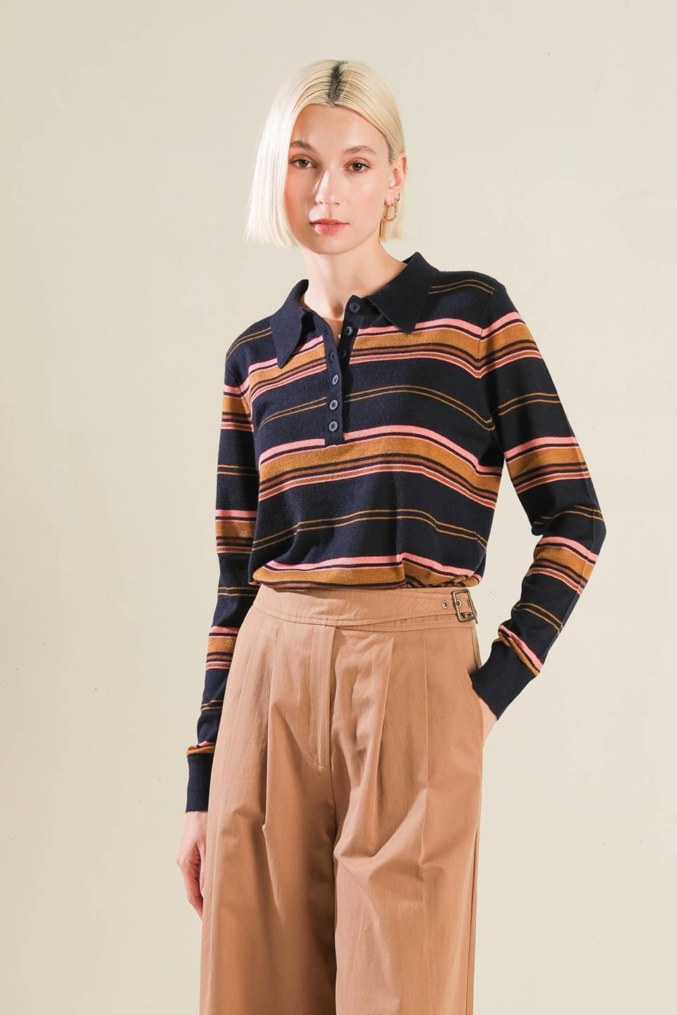 Call It Fate Sweater Polo Top