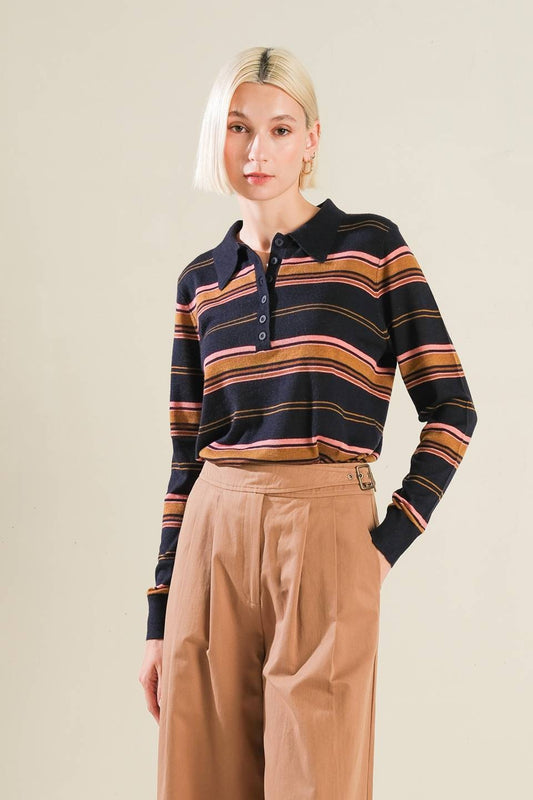 Call It Fate Sweater Polo Top