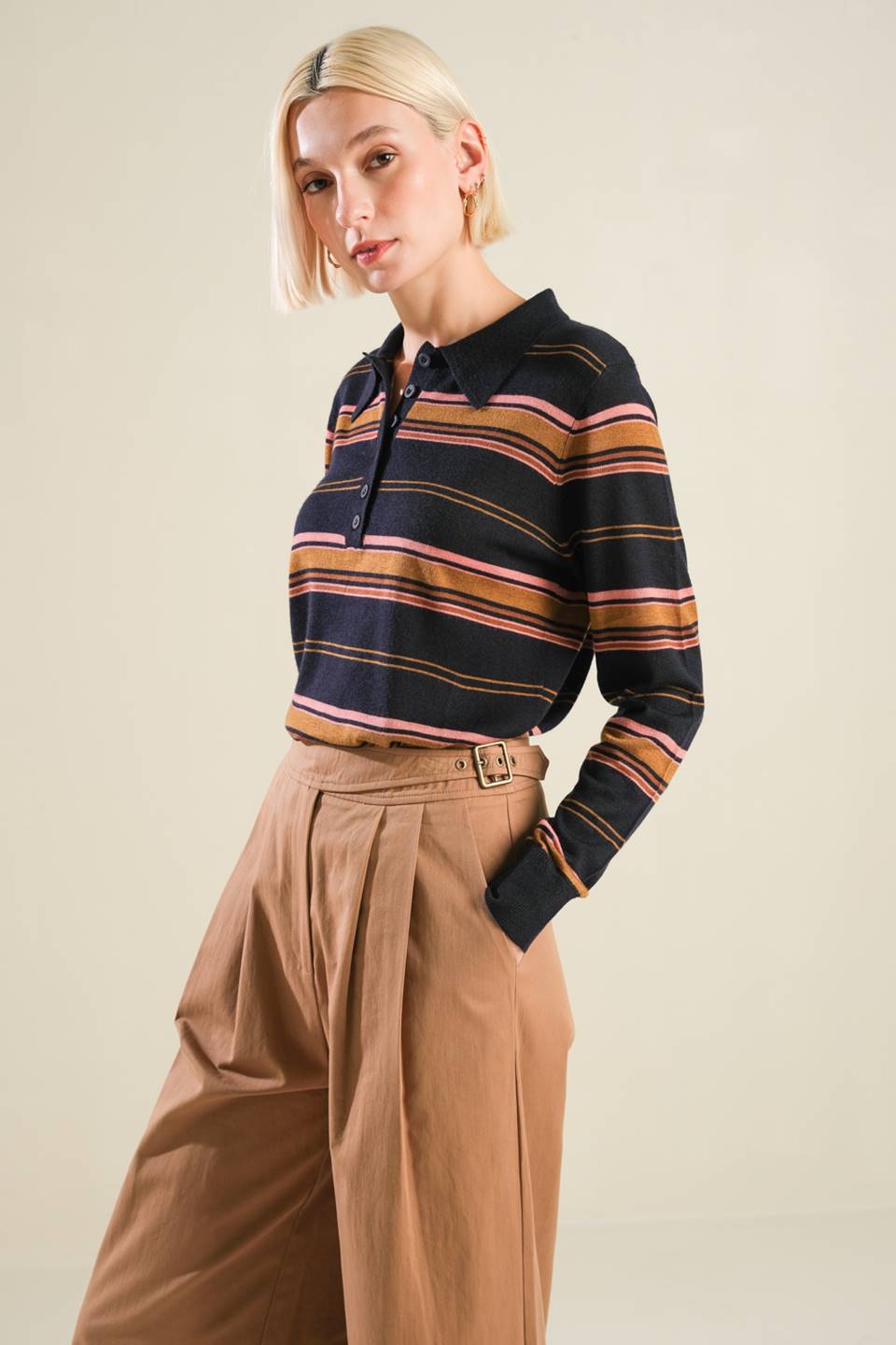 Call It Fate Sweater Polo Top
