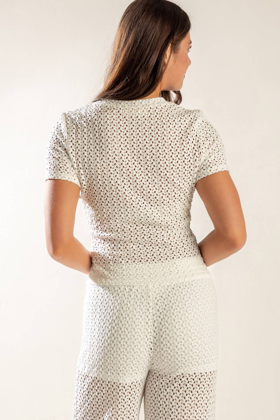 Presence Of Love Semi Sheer Knit Top