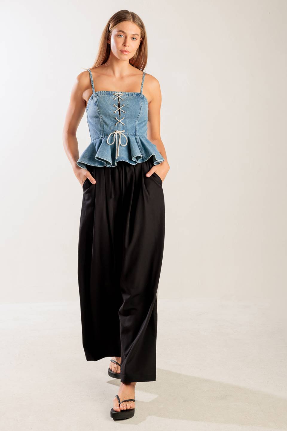 Grand Entrance Indigo Denim Top