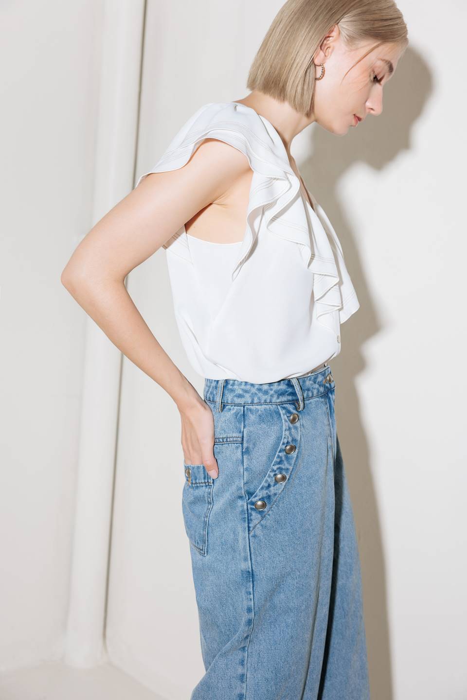 Made for Romance Off White Woven Top