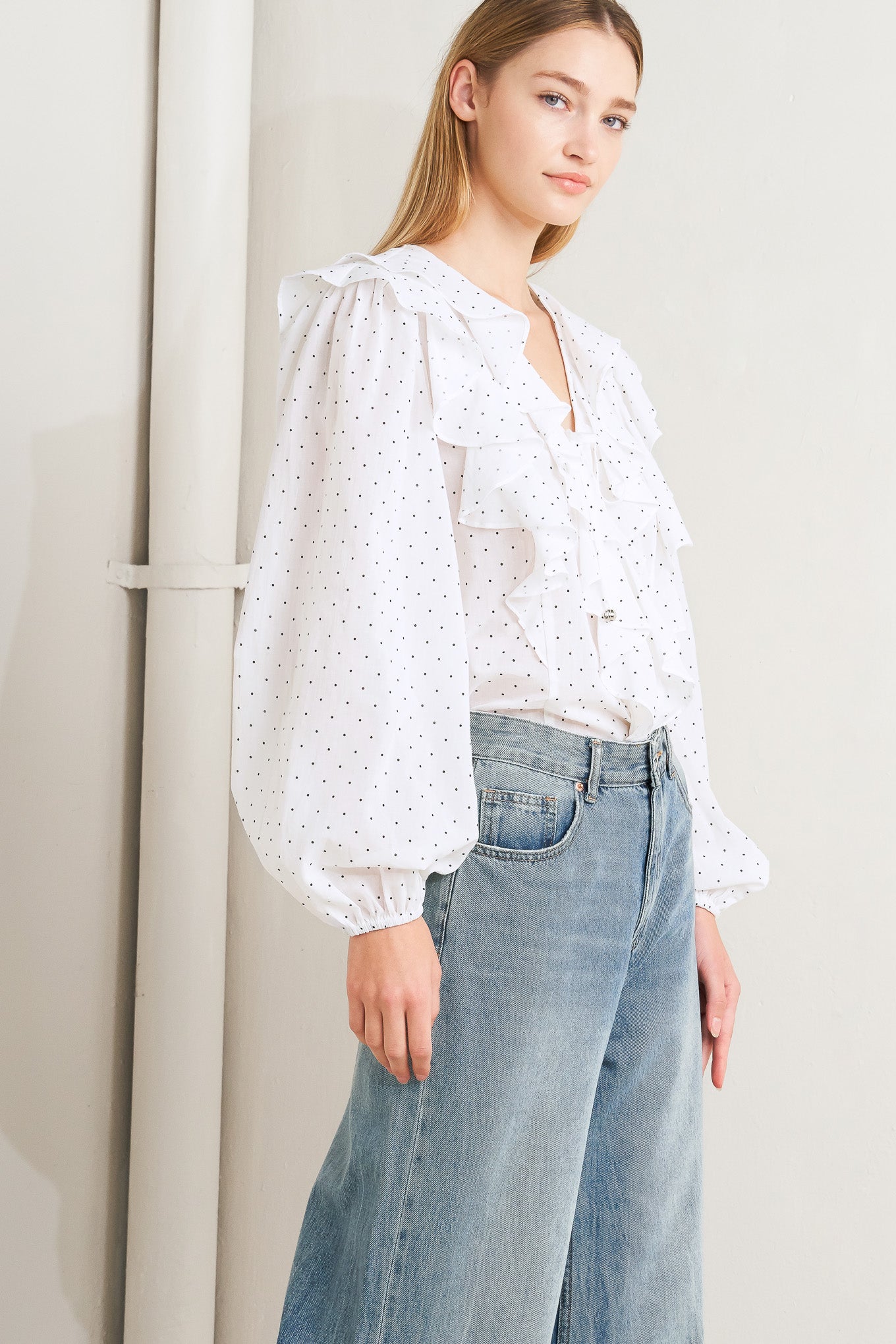 Made of Dreams Polka Dot Woven Top