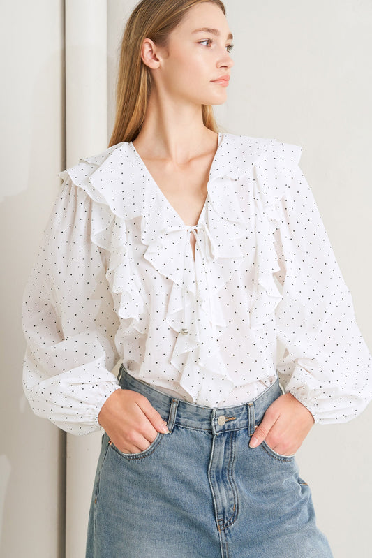 Made of Dreams Polka Dot Woven Top