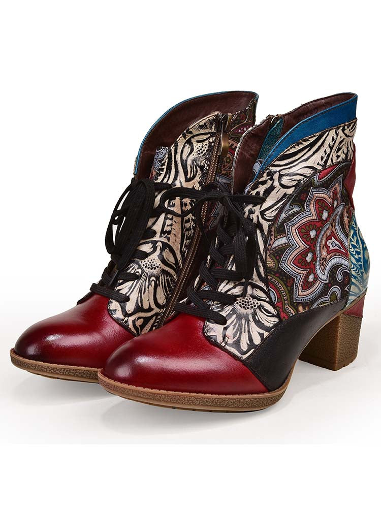 Dalia Leather Bohemian Ankle Boots