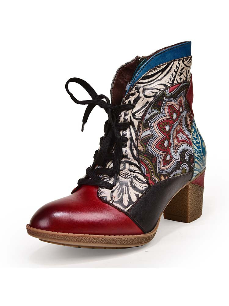 Dalia Leather Bohemian Ankle Boots