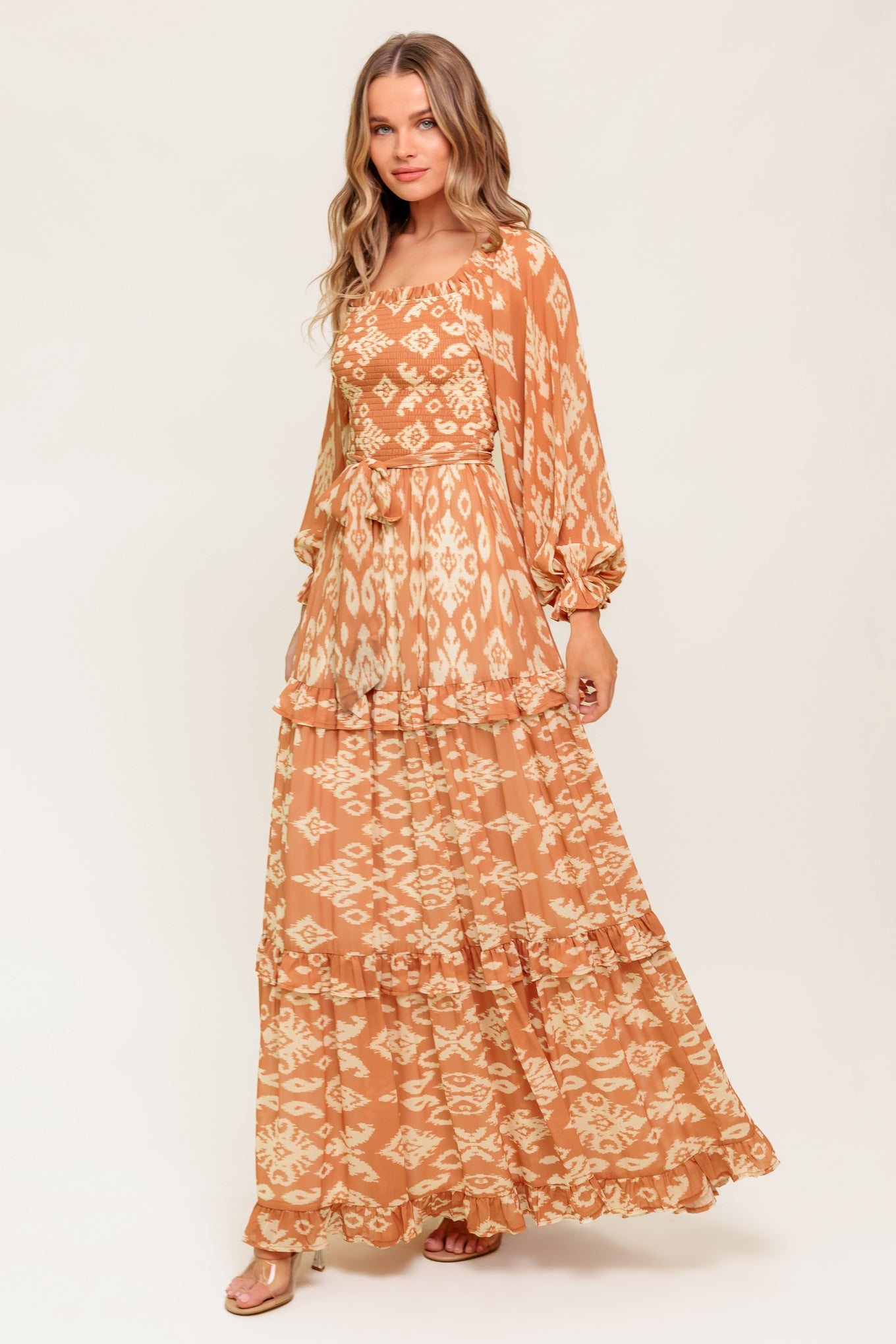 Cosmopolitan Elegance Woven Maxi Dress