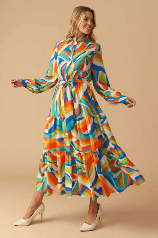 Glam Attitude Woven Midi Shirt Dress