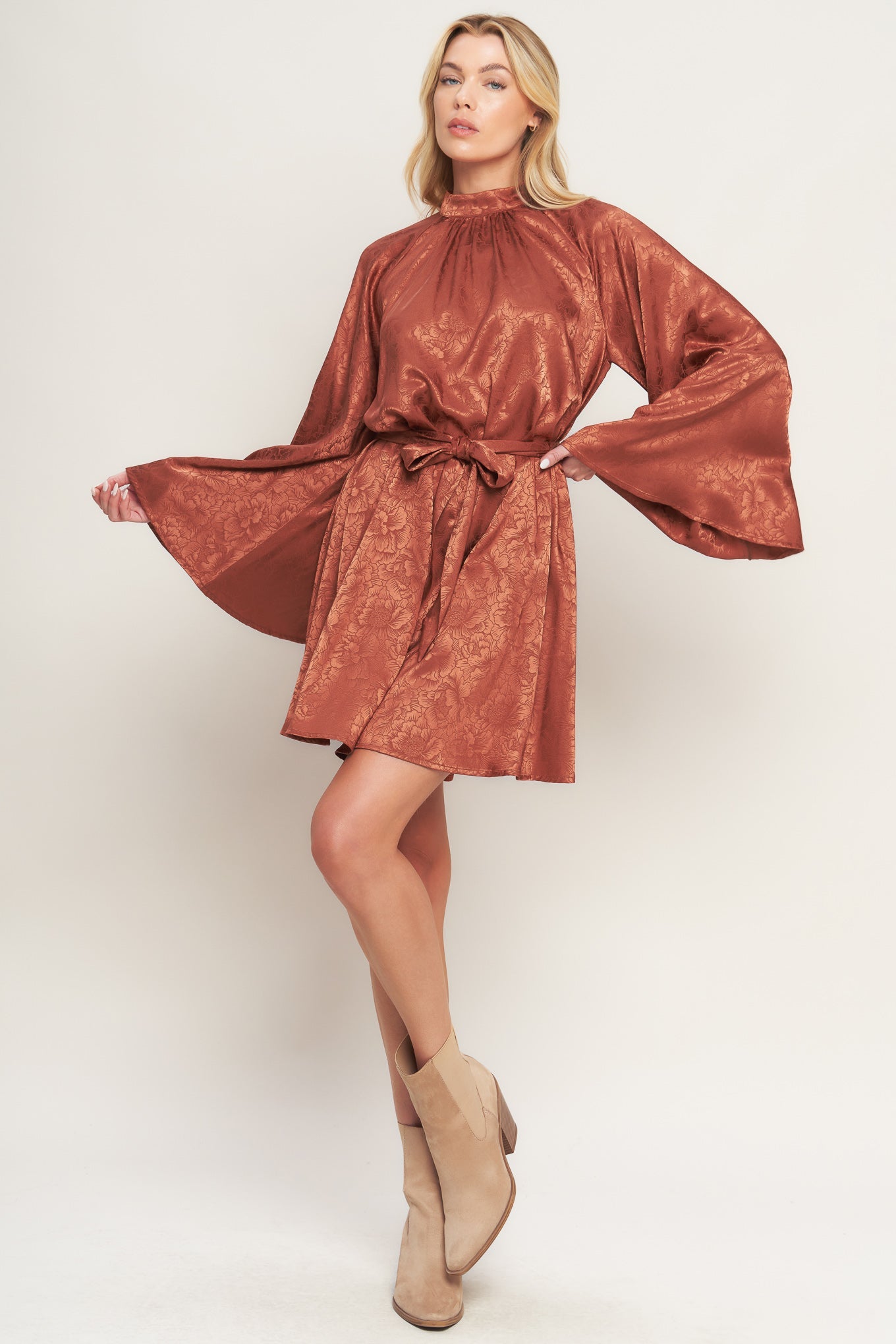 By Any Means Woven Satin Mini Dress