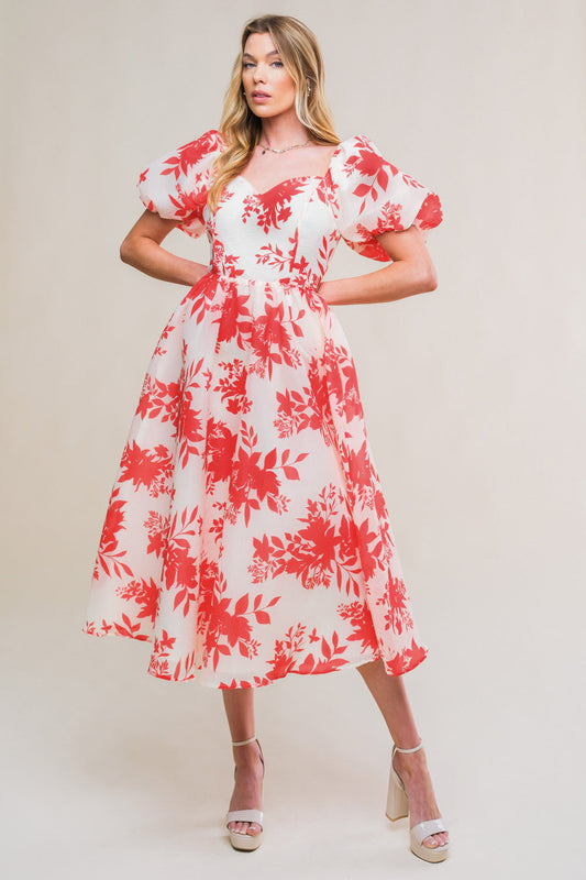 Successfully Cute Woven Midi Dress