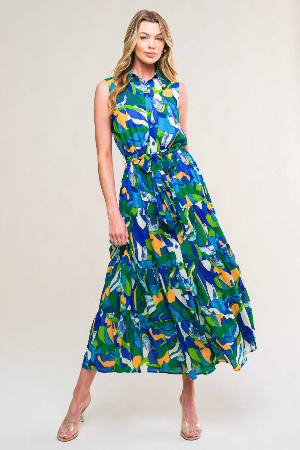 Pristine Chicness Woven Midi Dress