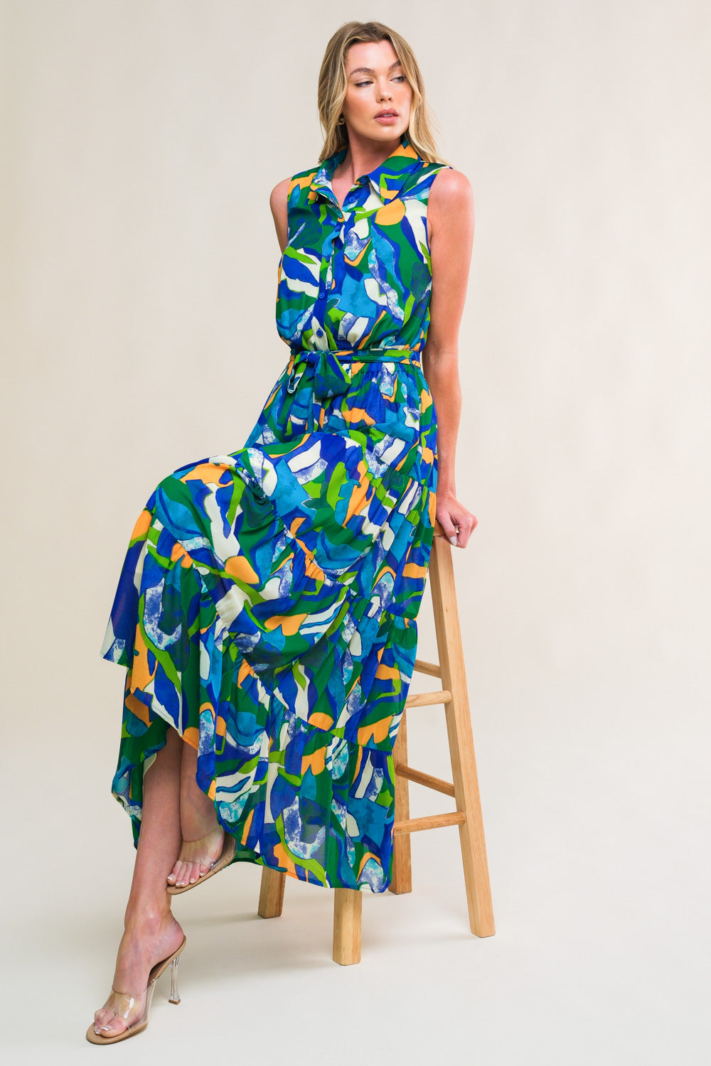 Pristine Chicness Woven Midi Dress