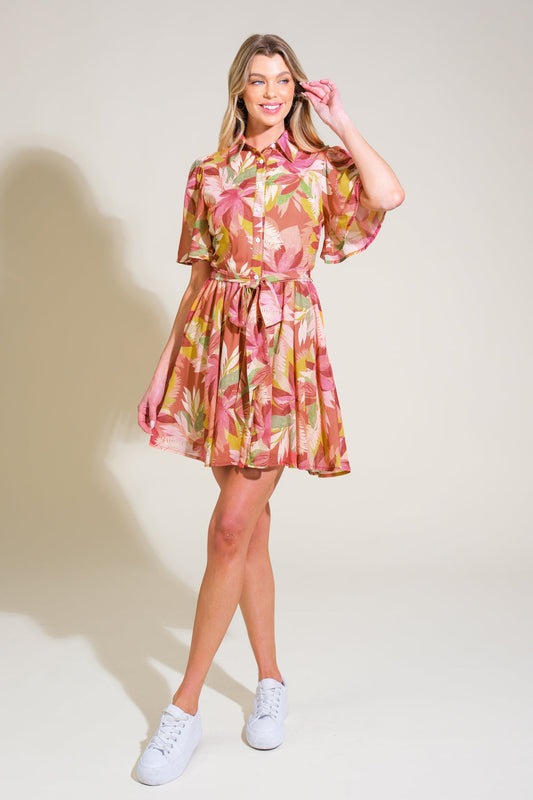Whimsical Waves Woven Mini Dress