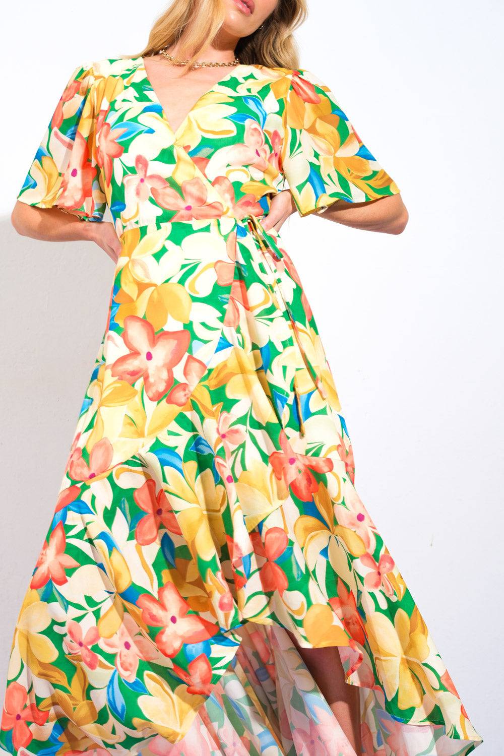 Elaborate Charm Woven Hi-lo Dress