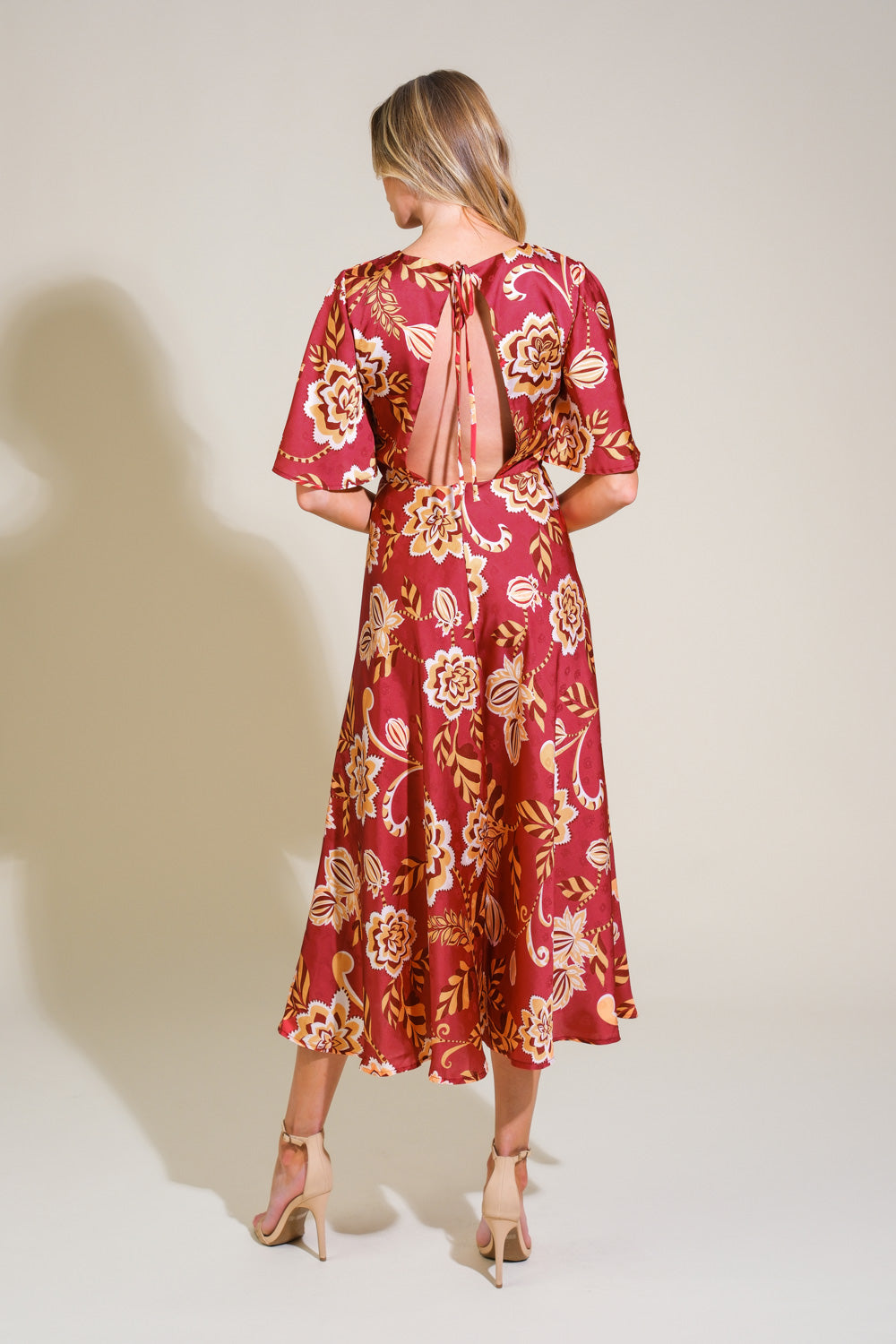 Total Frill Woven Midi Dress