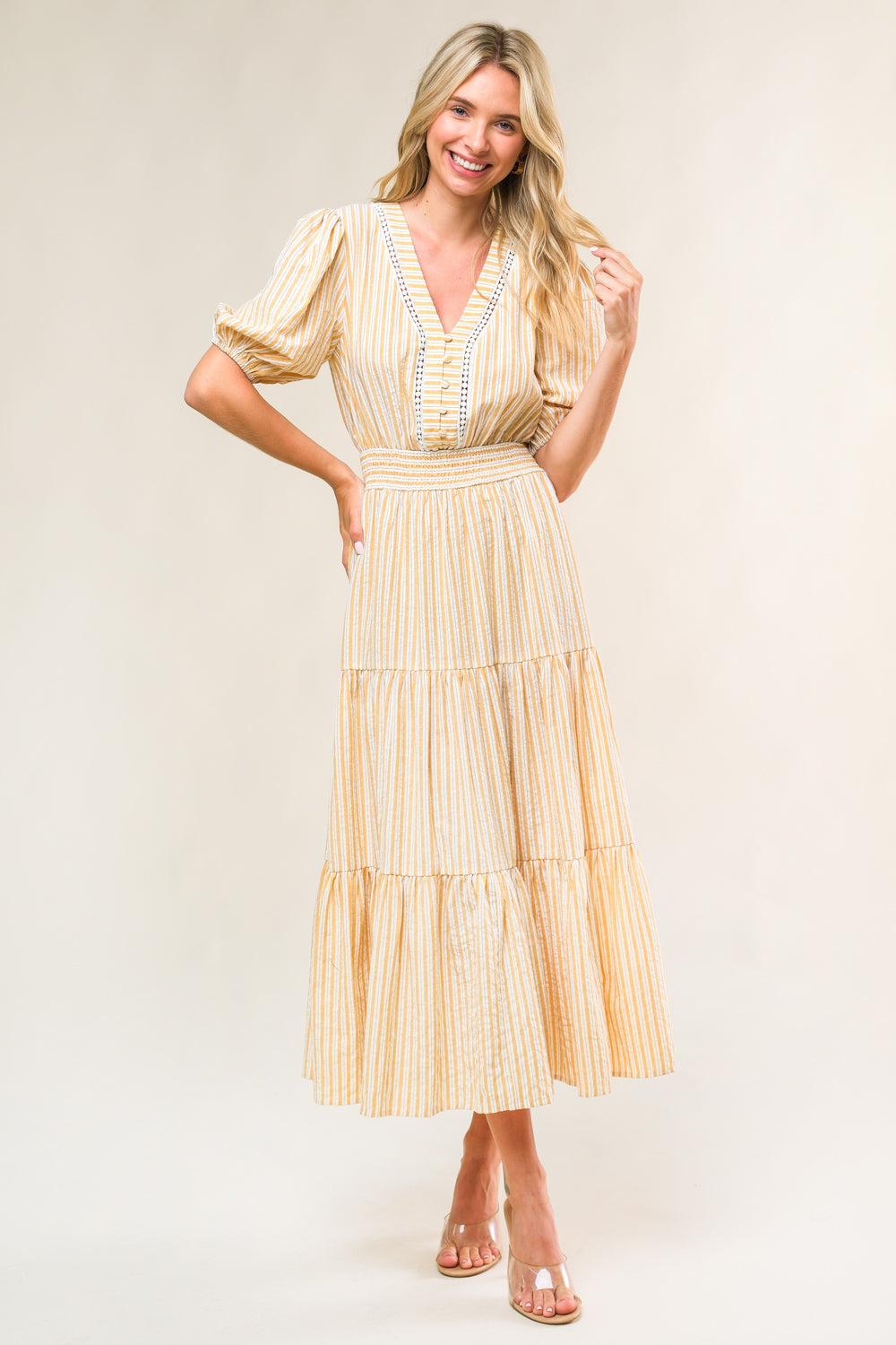 With The Girls Woven Midi Dress