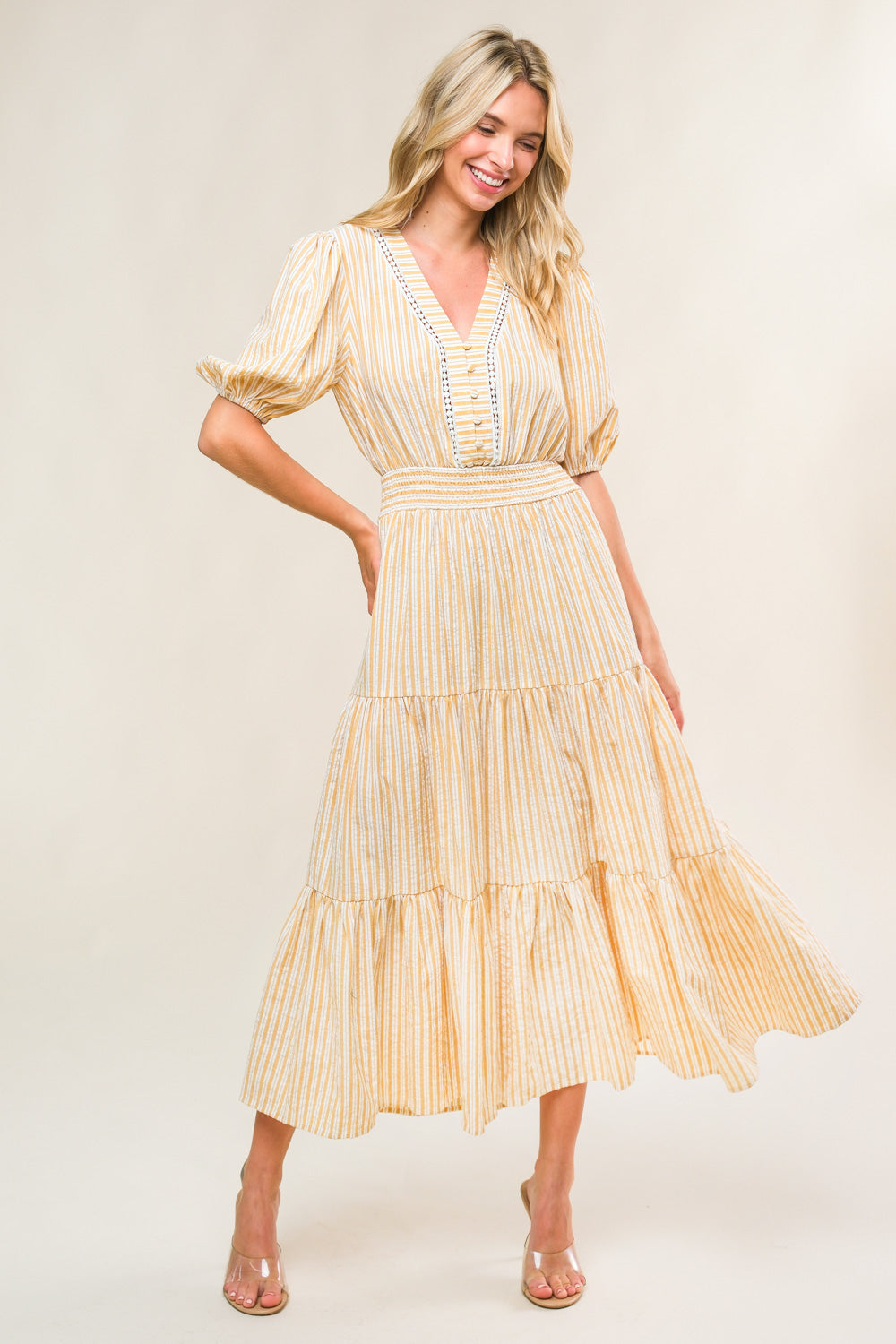 With The Girls Woven Midi Dress