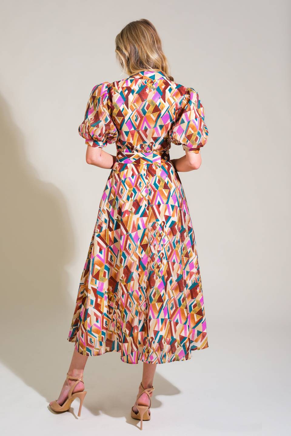 Garden Harmony Woven Midi Dress