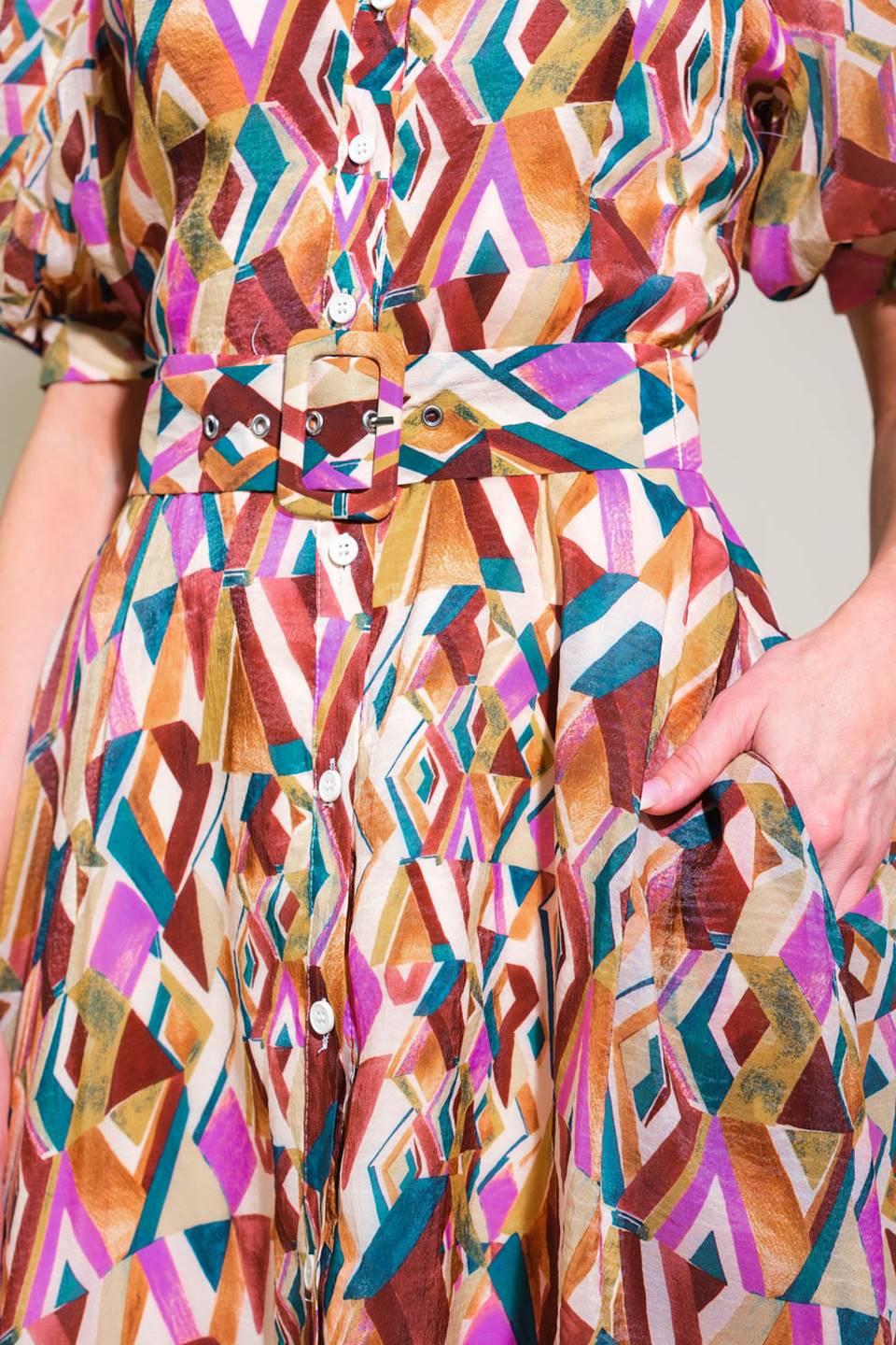 Garden Harmony Woven Midi Dress
