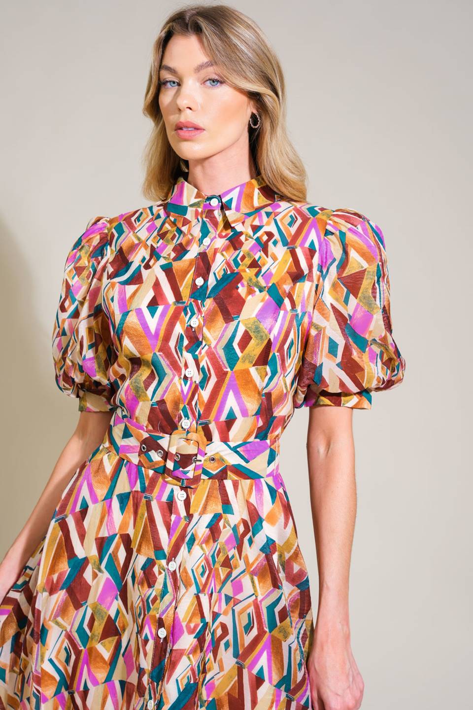 Garden Harmony Woven Midi Dress