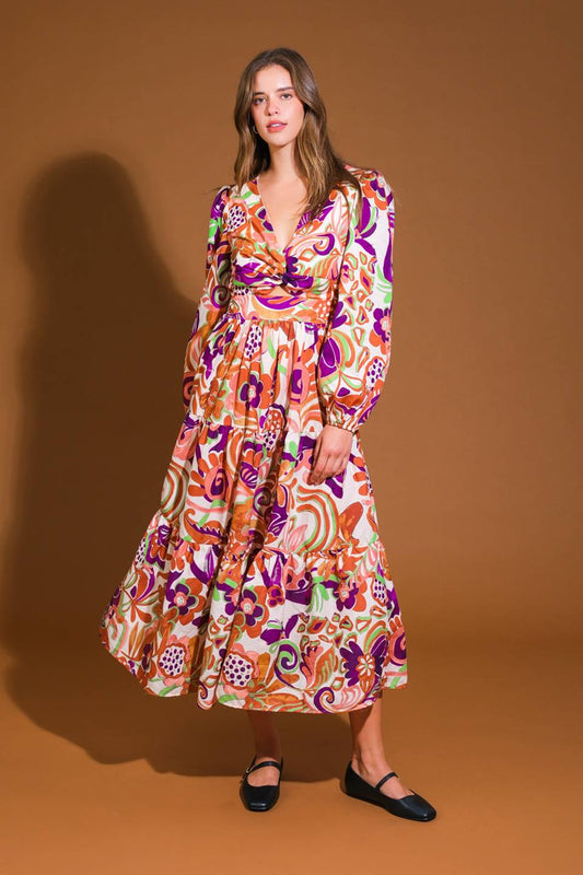 Sunset Glow Collection Woven Midi Dress
