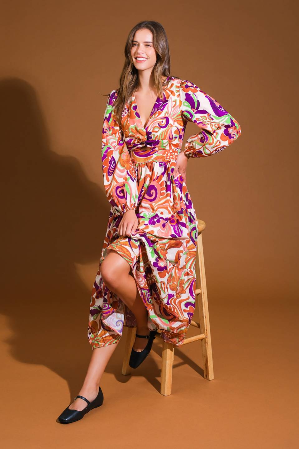 Sunset Glow Collection Woven Midi Dress