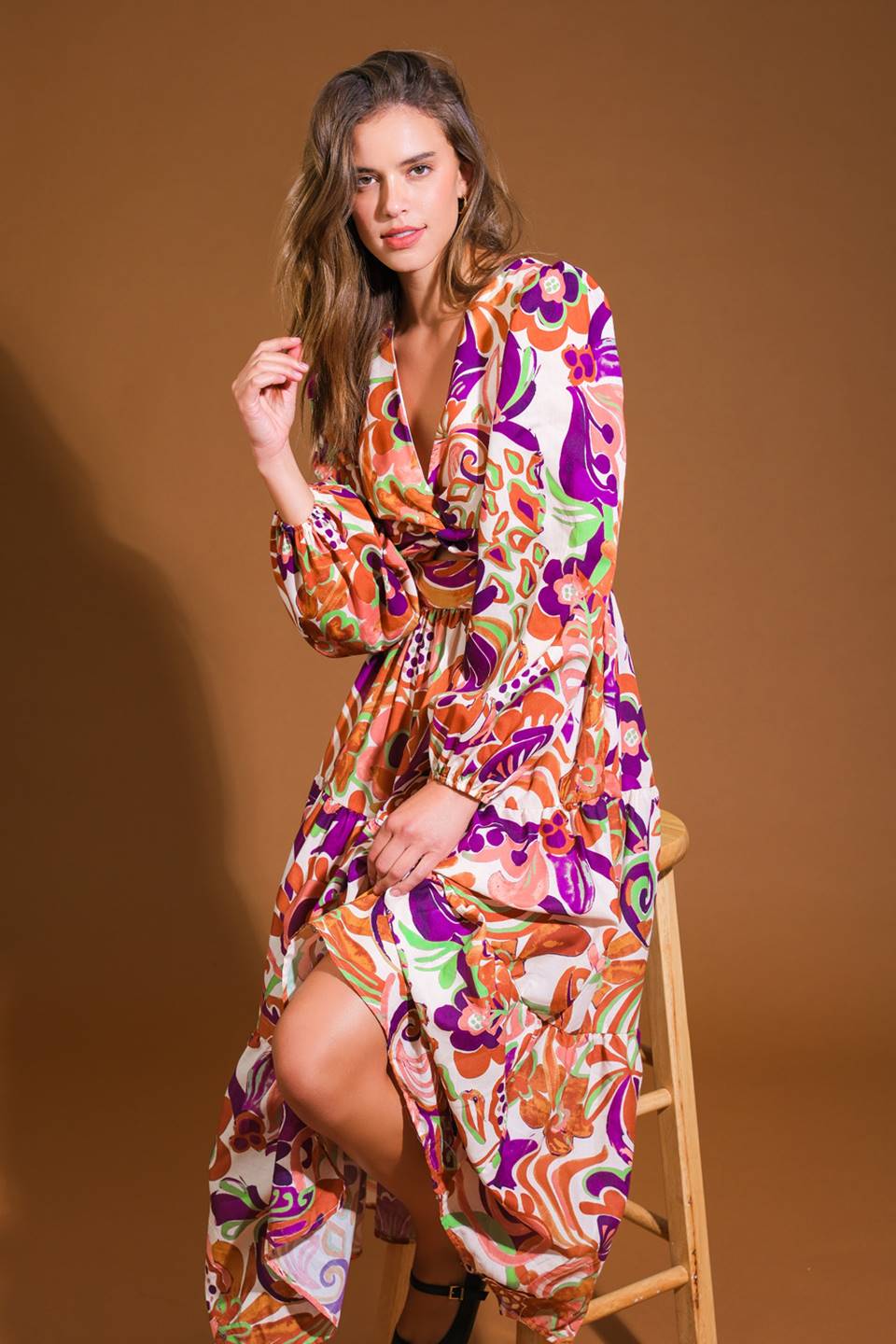 Sunset Glow Collection Woven Midi Dress
