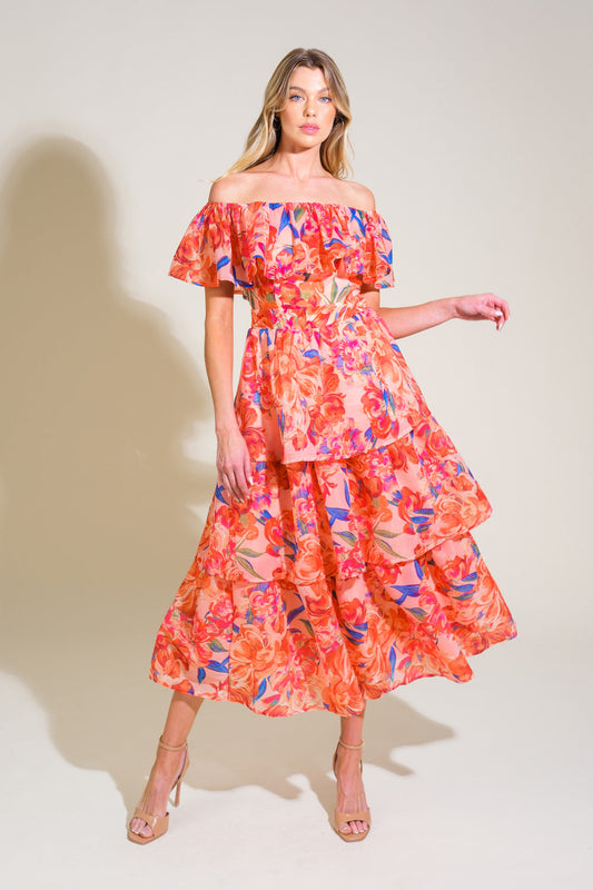 Stroll The Avenues Woven Midi Dress