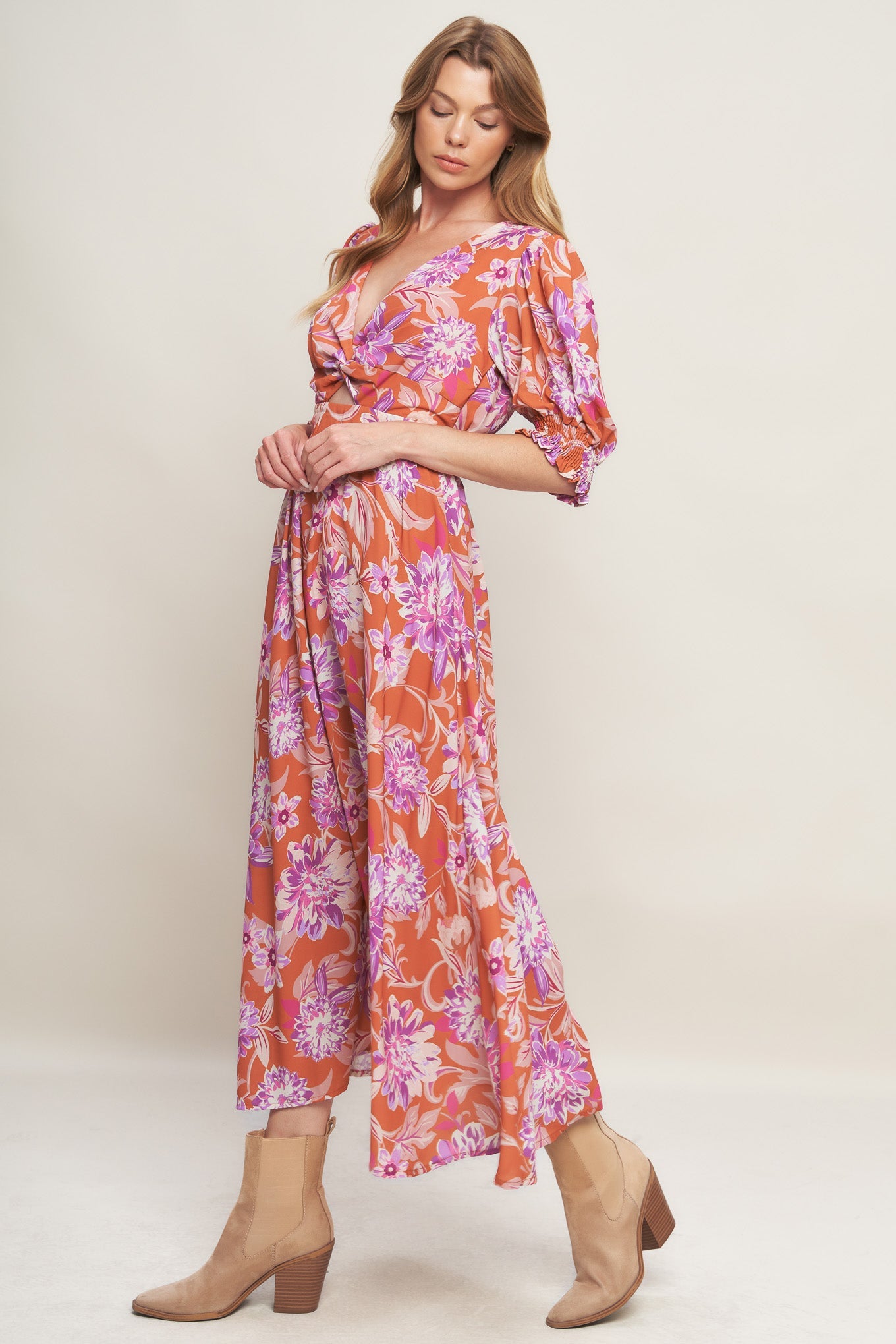 Meadow Serenade Woven Midi Dress