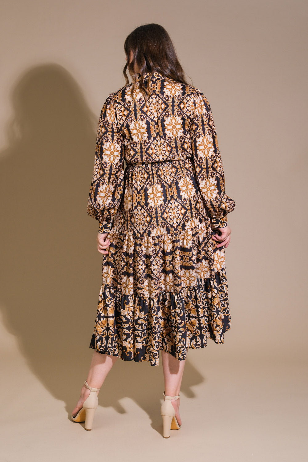 Honeyed Tones Dreams Woven Midi Dress