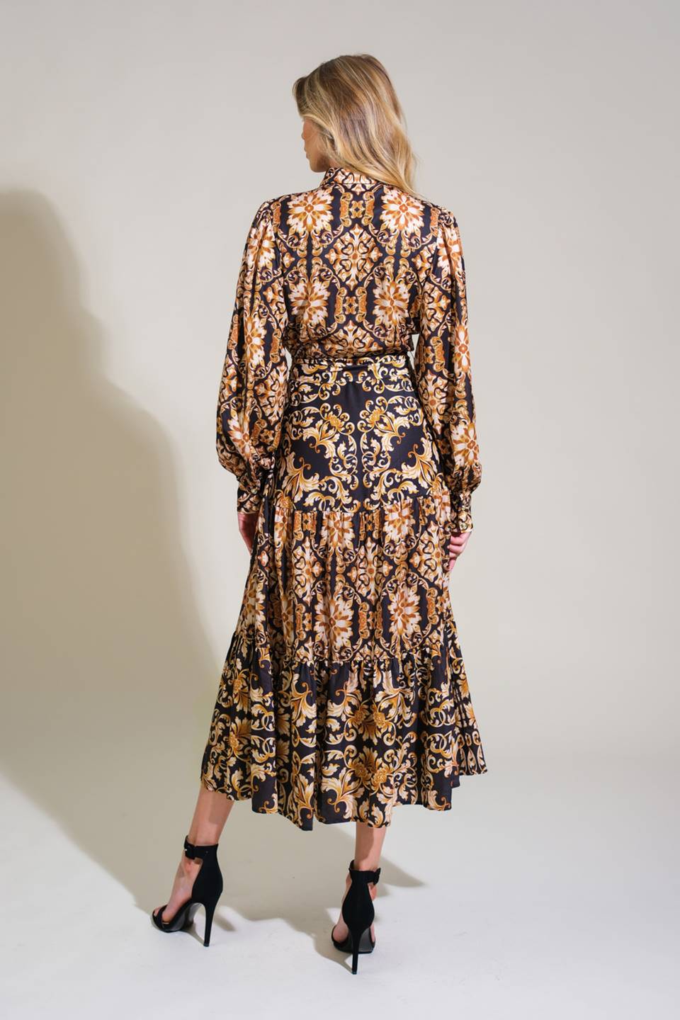 Honeyed Tones Dreams Woven Midi Dress