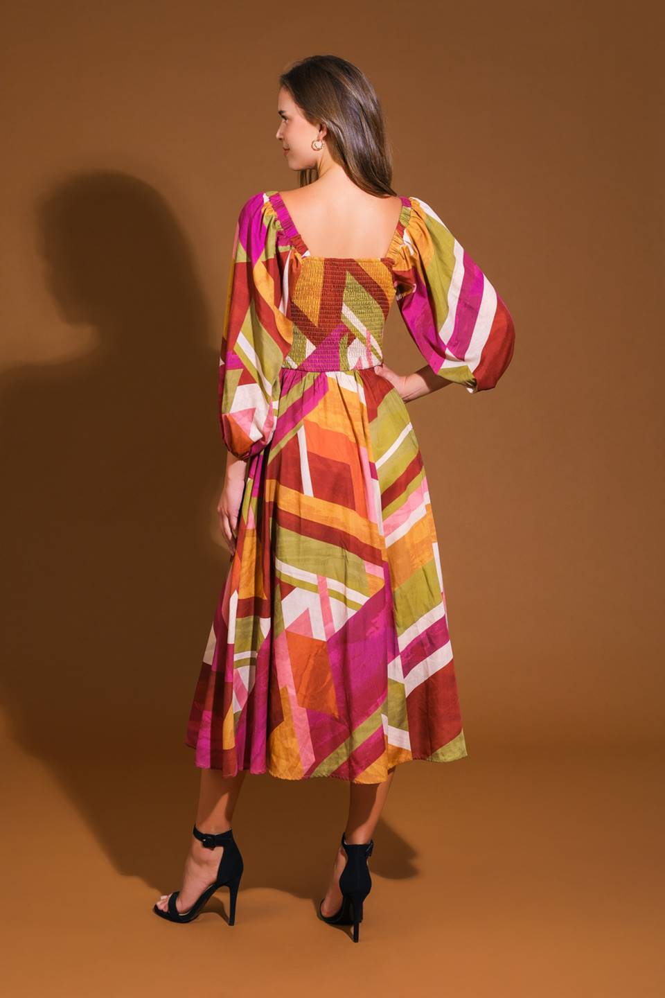 Floral Cascade Woven Mini Dress
