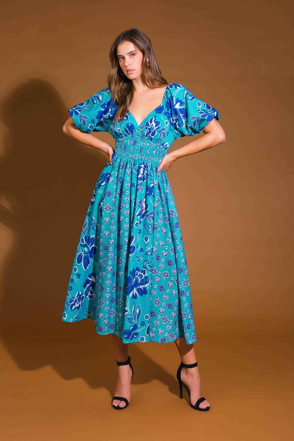 New Castle Woven Midi Dress
